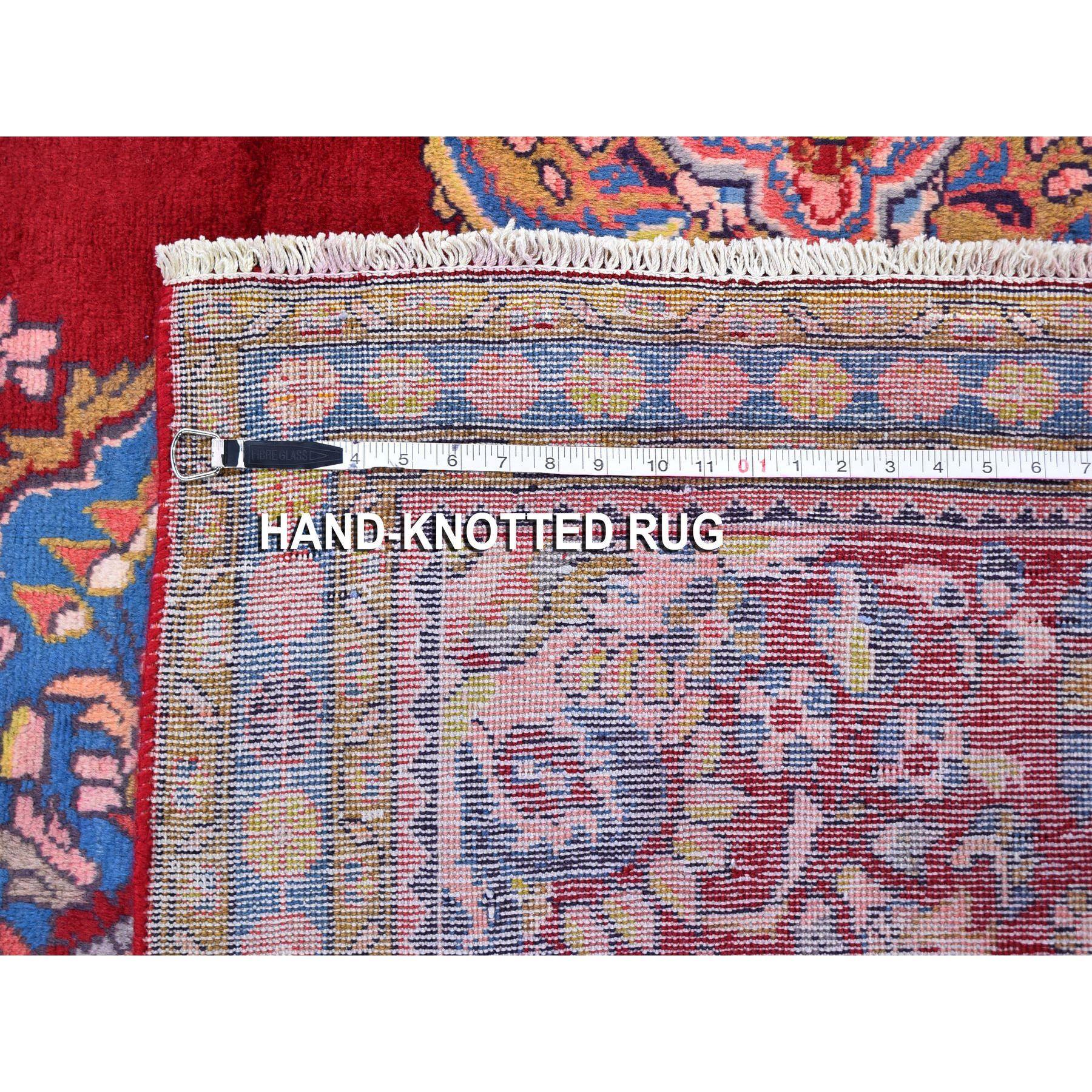 Vintage Colorful Persian Hamadan Natural Wool Hand Knotted Oriental Rug For Sale 1