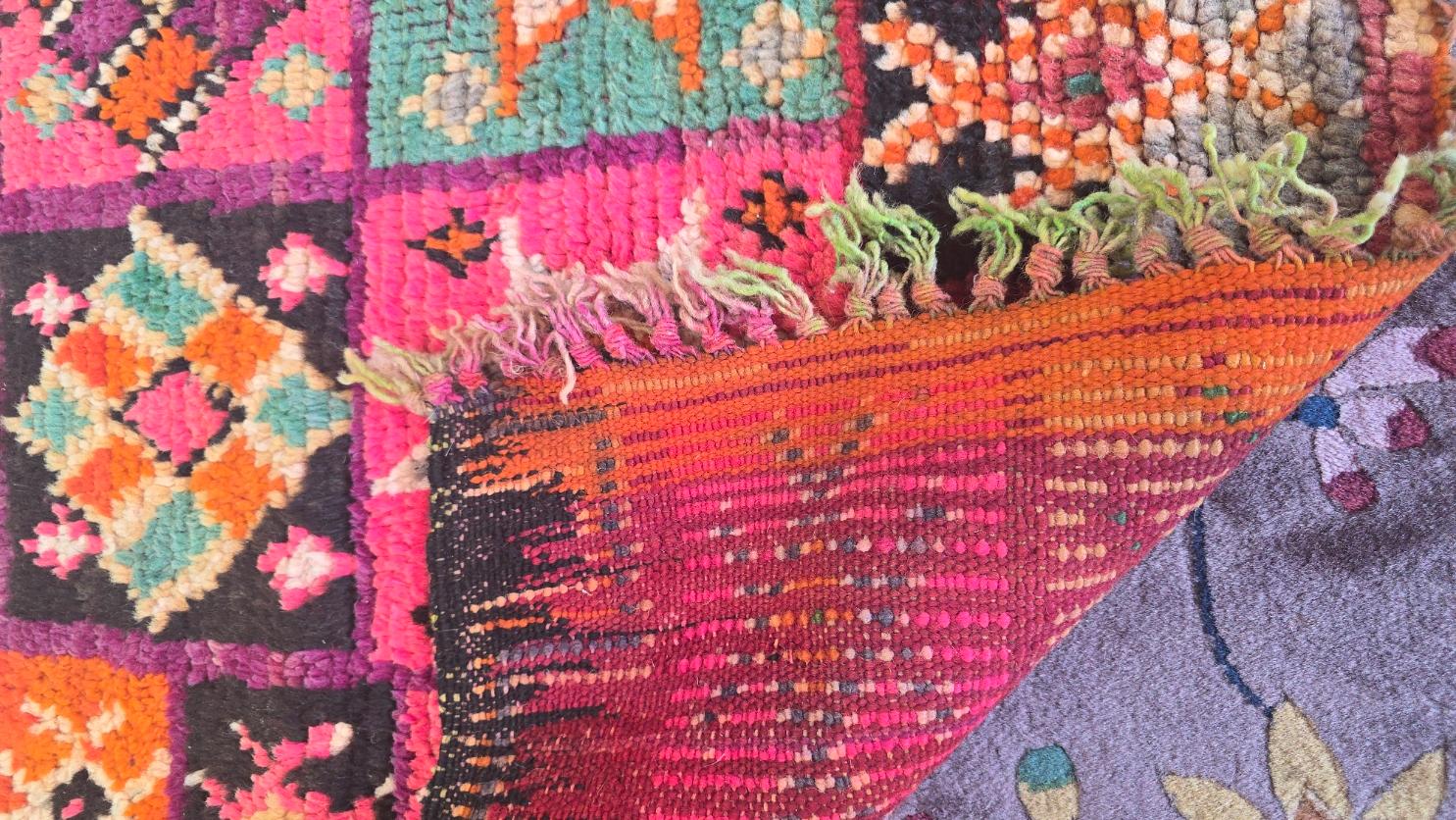 Bring global charm to your home with this Tribal Shaggy Moroccan-Style Rug, a stunning handwoven piece crafted in Afghanistan. Measuring 5x6 feet, this generously sized rug is perfect for creating a bold, artistic centerpiece in your living room,