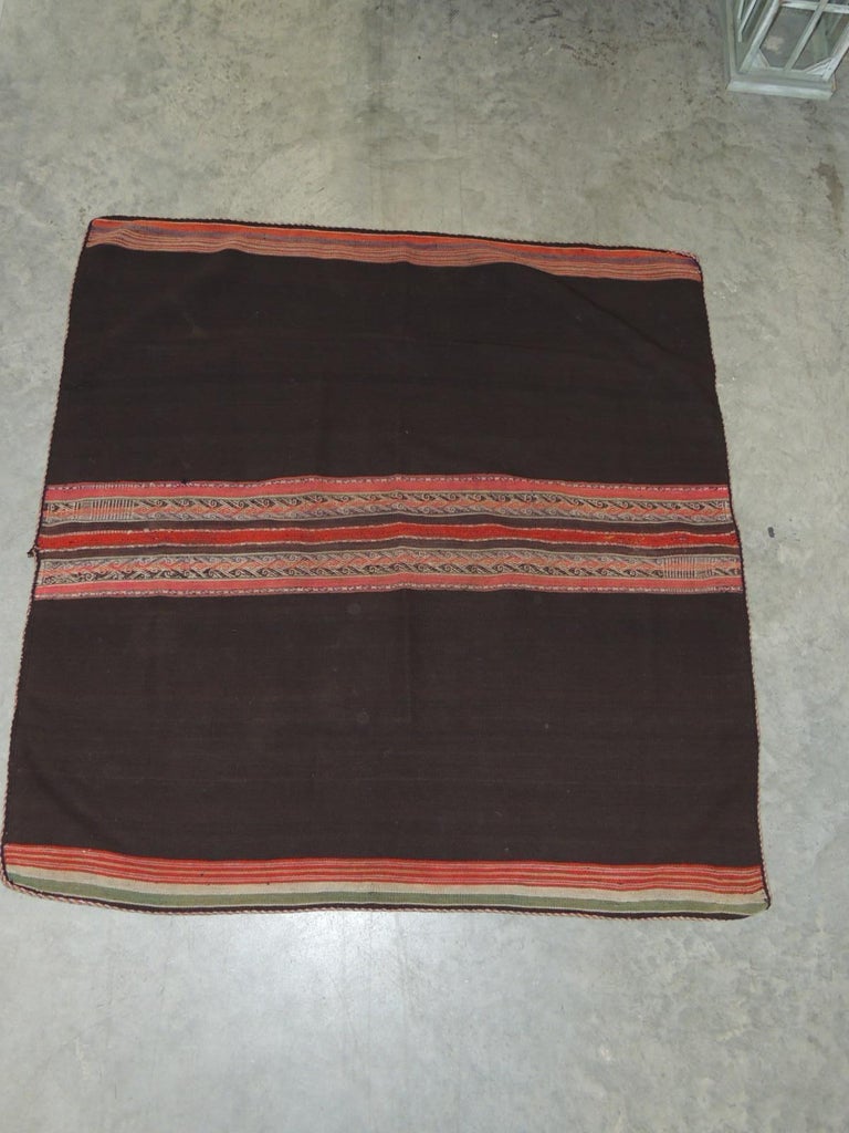 Vintage Colorful Woven Red and Black Peruvian Grain Sack Textile For ...