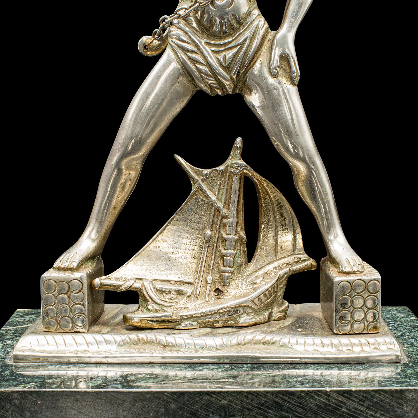 Statua d'epoca del Colosso di Rhode, greco, antica figura marittima, Art of Vintage in vendita 3