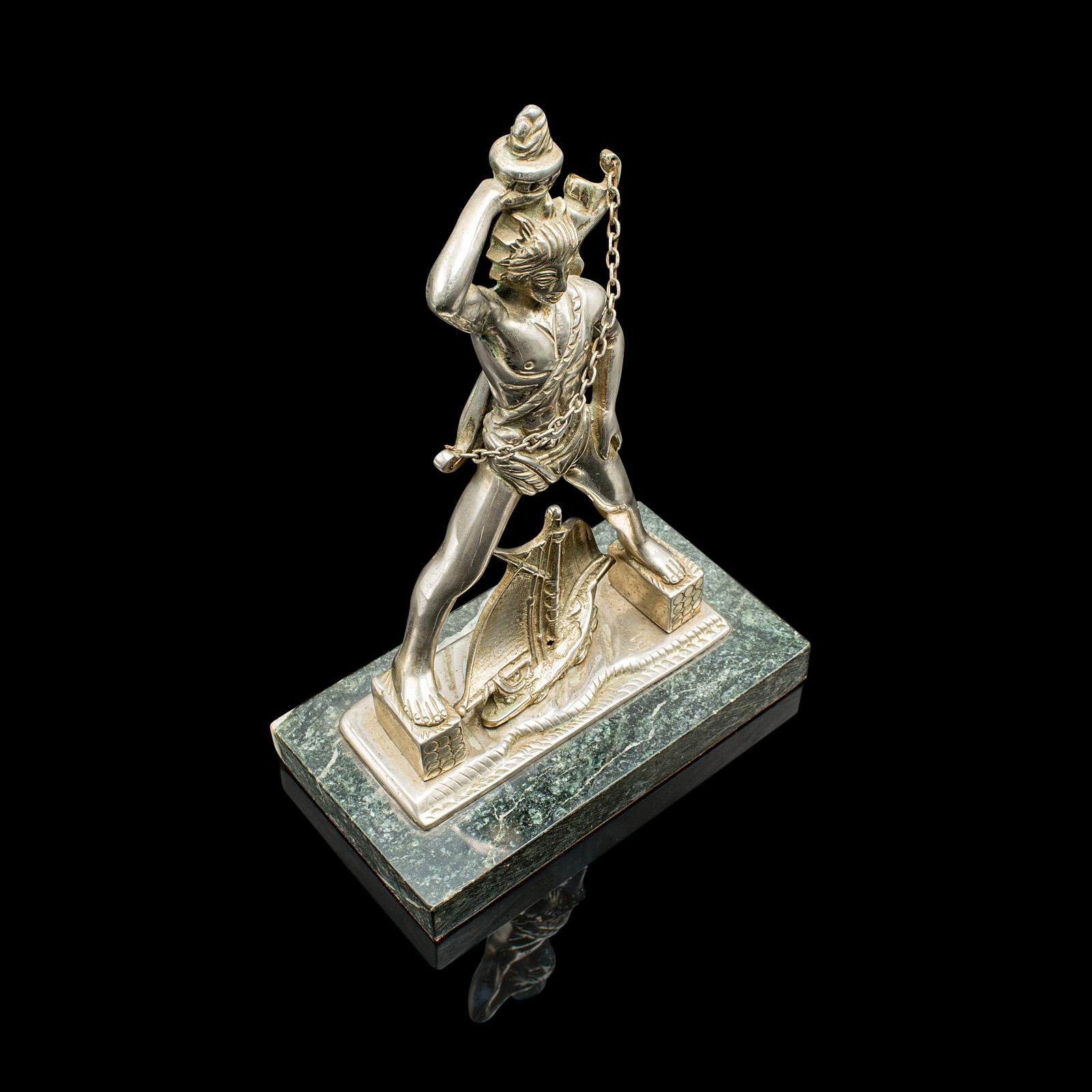 XX secolo Statua d'epoca del Colosso di Rhode, greco, antica figura marittima, Art of Vintage in vendita
