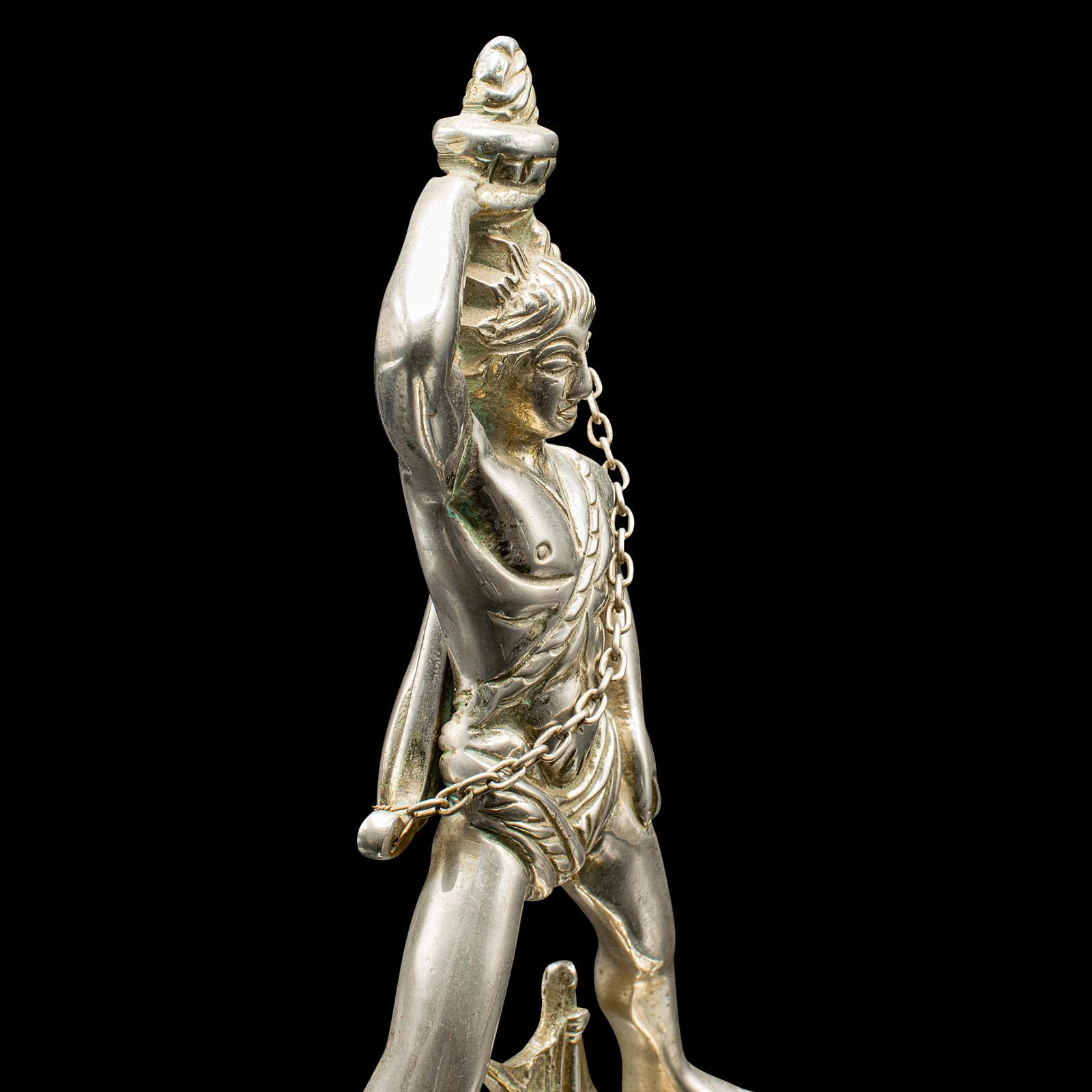 Bronzo Statua d'epoca del Colosso di Rhode, greco, antica figura marittima, Art of Vintage in vendita