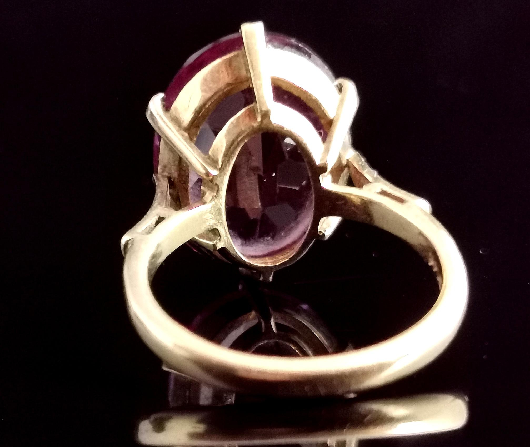 Women's Vintage Colour Change Sapphire Cocktail Ring, 9k Yellow Gold, Alexandrite