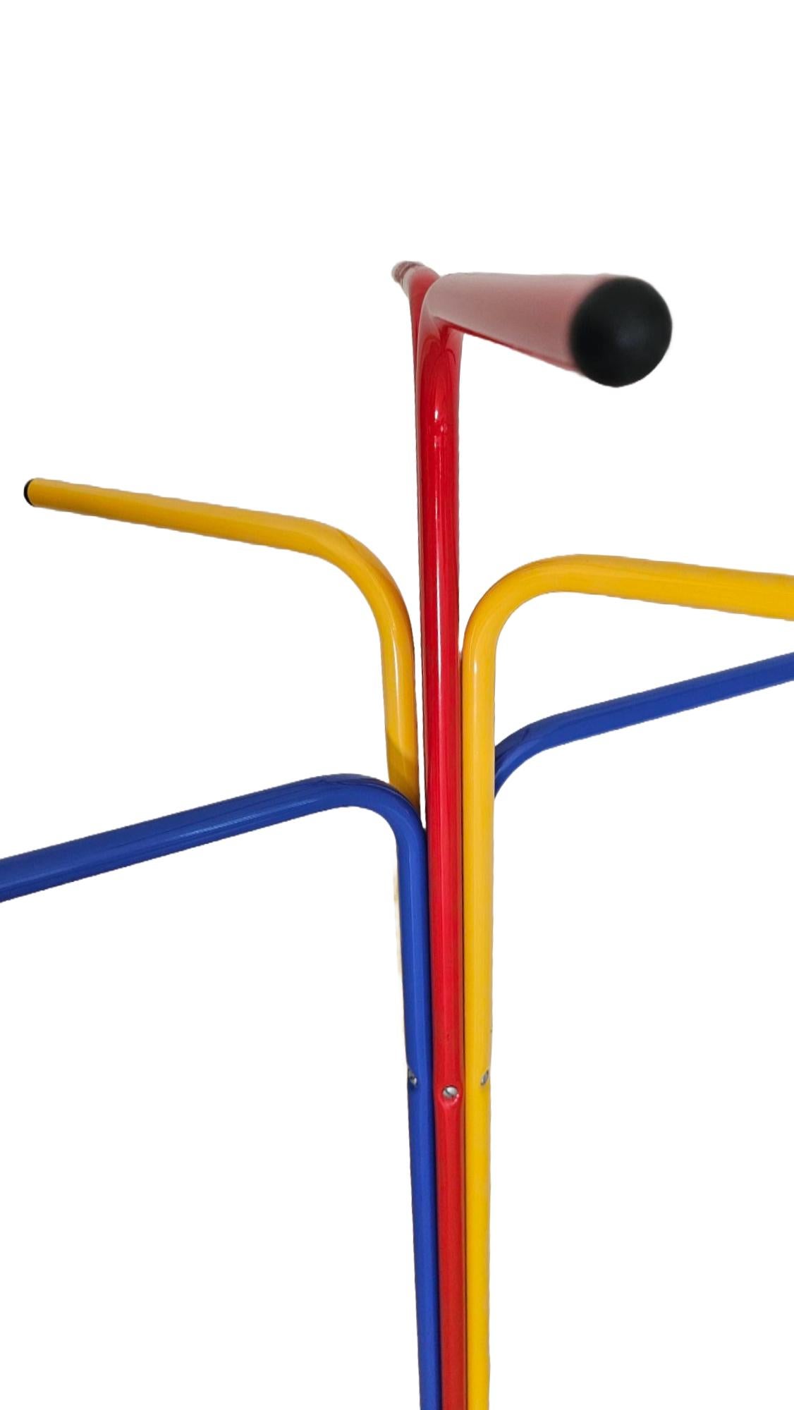 Vintage Colourful Bent Metal RIGG Coat Stand by Tord Bjorklund for Ikea, 1987 In Good Condition For Sale In Mississauga, CA