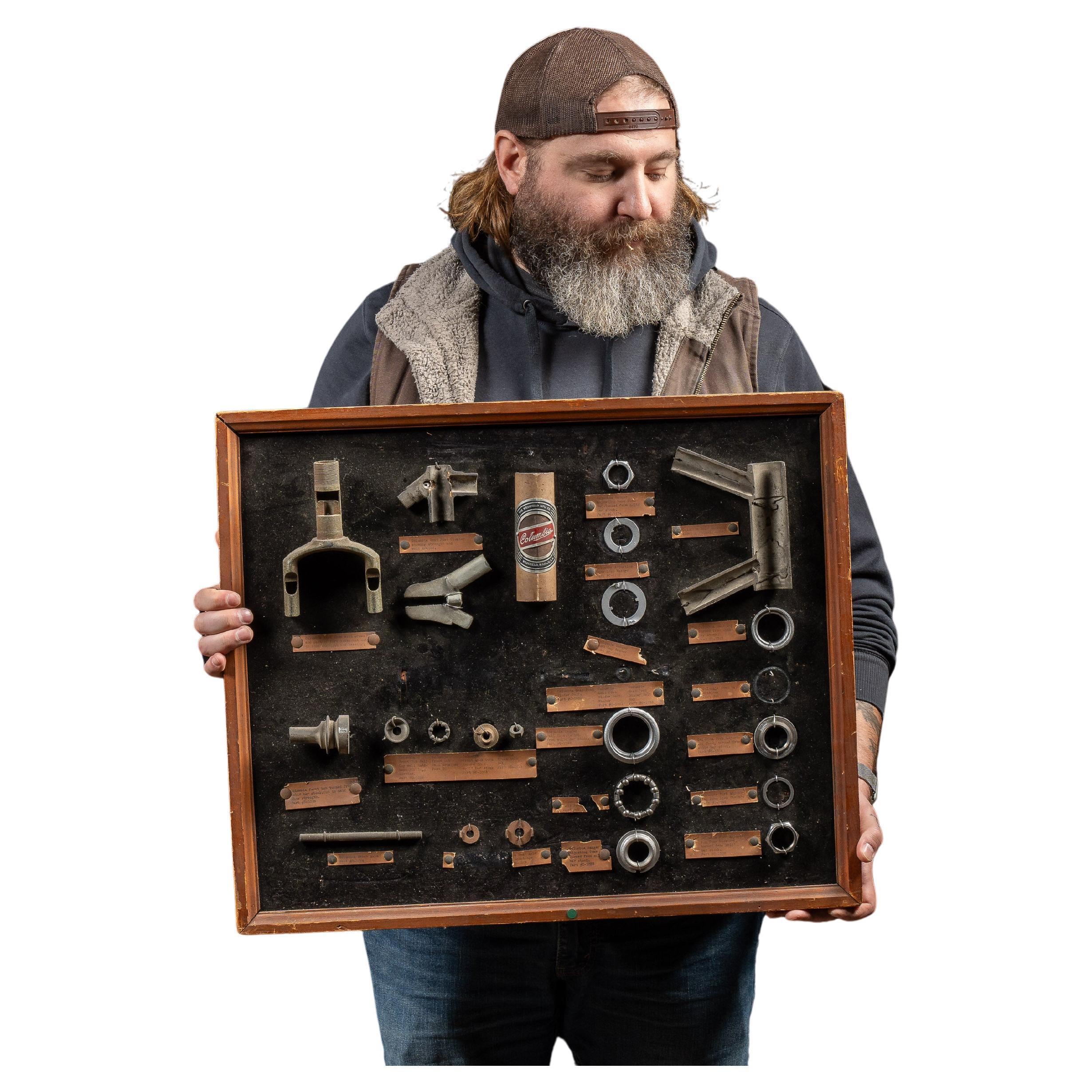 Vintage Columbia Bikes Framed Parts Display