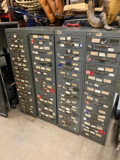 Vintage Columbia Steel Equip Gray Metal 10 Drawer Industrial File Cabinet (A)