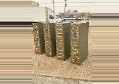 Vintage Columbia Steel Equip Green Metal 10 Drawer Industrial File Cabinet (a)