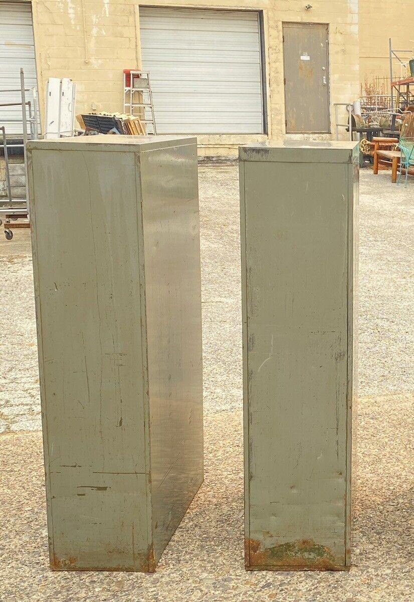 Vintage Columbia Steel Equip Green Metal 10 Drawer Industrial File Cabinet 'B' For Sale 3