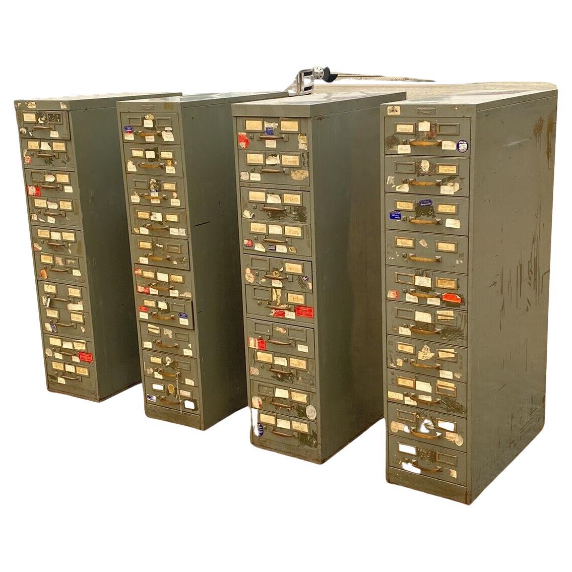 Vintage Columbia Steel Equip Green Metal 10 Drawer Industrial File Cabinet 'B'