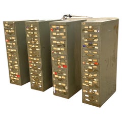 Retro Columbia Steel Equip Green Metal 10 Drawer Industrial File Cabinet 'B'