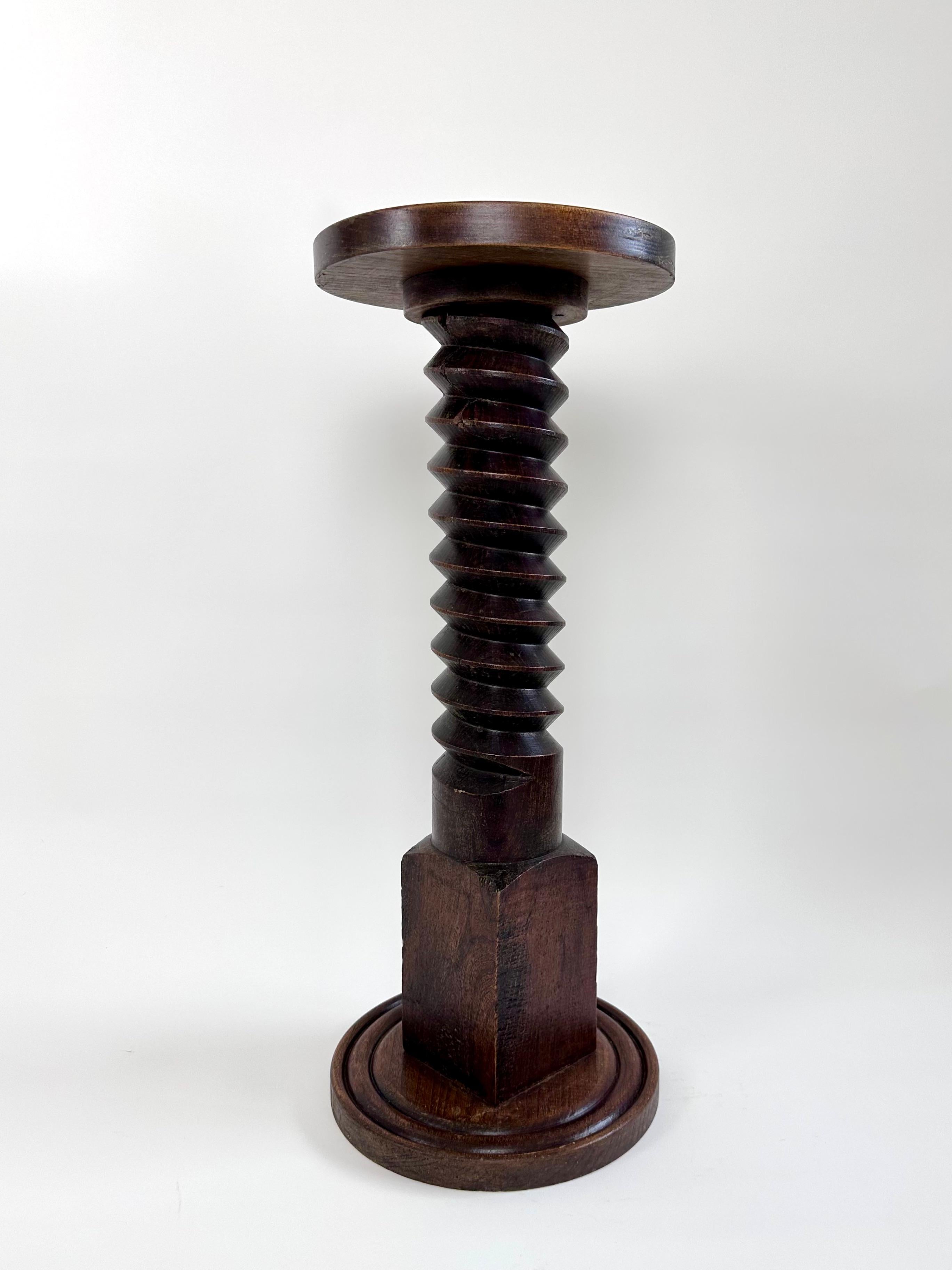 Vintage column pedestal, after Charles Dudouyt. France c.1940 3