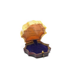 Vintage Comm. Eman. Fiorentino Palermo Ring Box, Scalloped Shell Lid