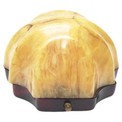 Vintage Comm. Eman. Fiorentino Palermo Ring Box, Scalloped Shell Lid