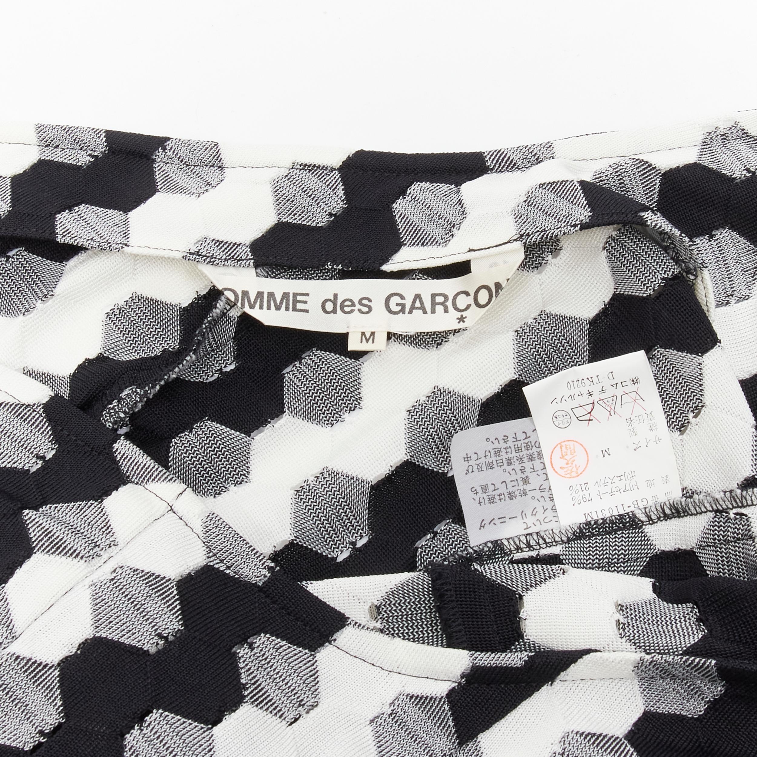 vintage COMME DES GARCONS 1980s black geometric soccer patchwork one shoulder tu 5