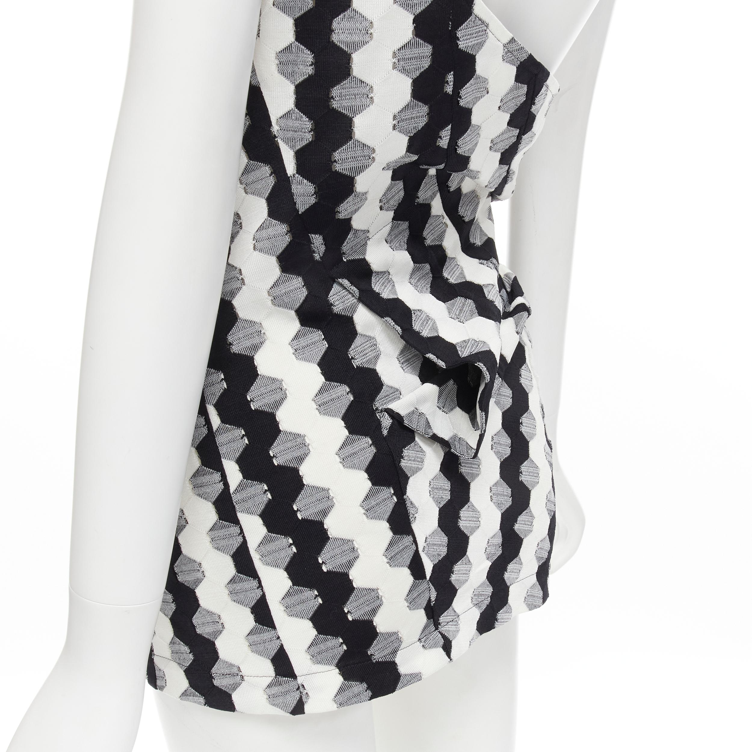vintage COMME DES GARCONS 1980s black geometric soccer patchwork one shoulder tu 4
