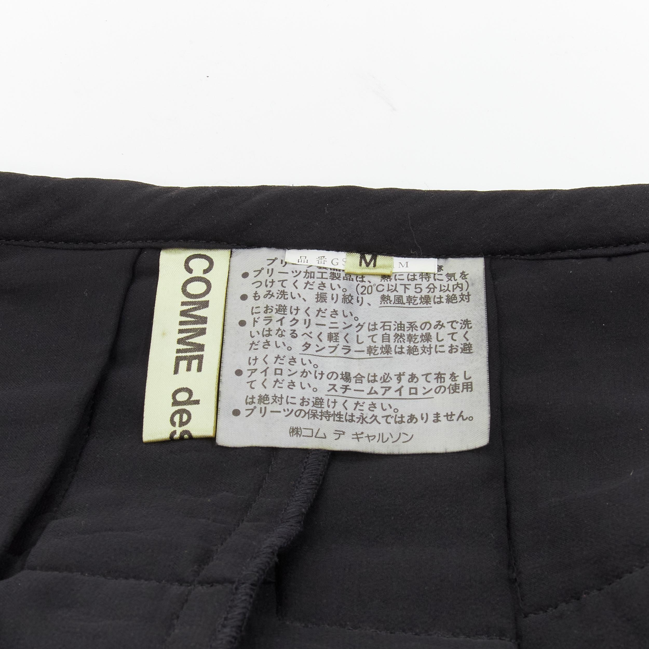 vintage COMME DES GARCONS 1980s black pleated drawstring hem mini skirt S 3