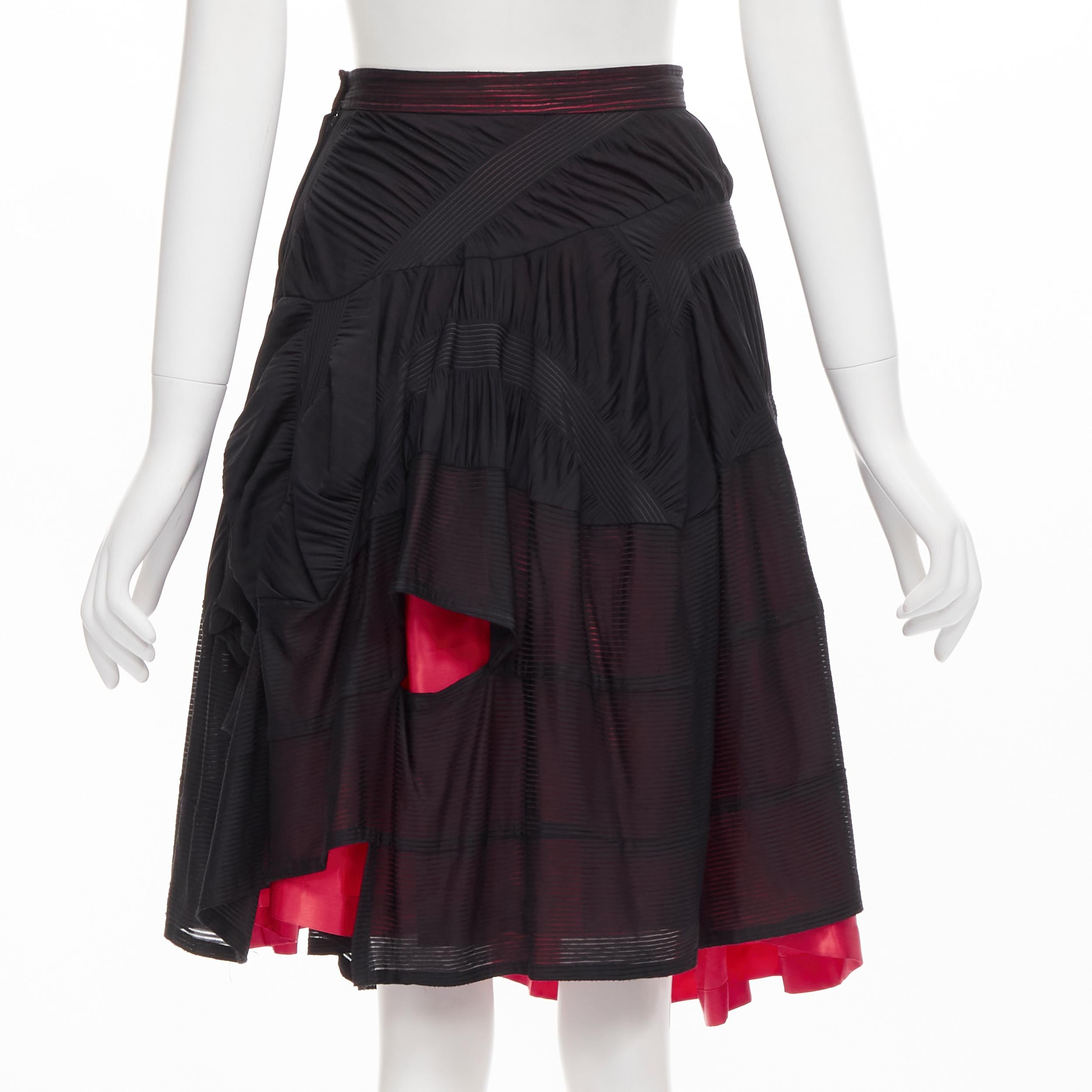 red layered skirt
