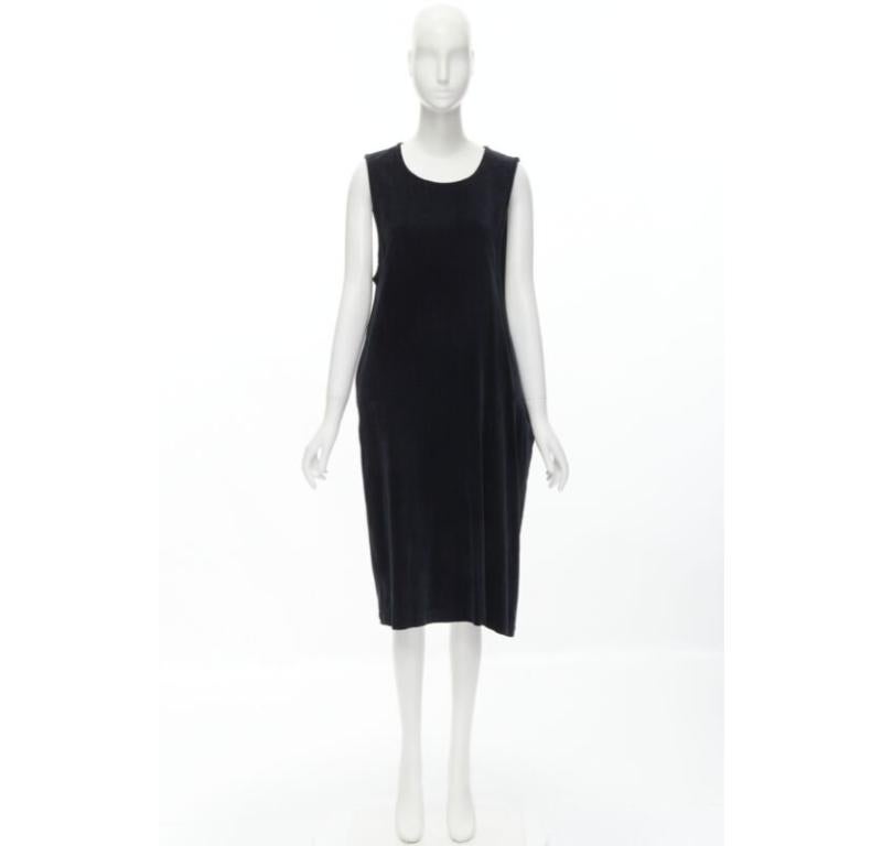 vintage COMME DES GARCONS 1980's black velvet asymmetric dropped armhole dress S For Sale 5