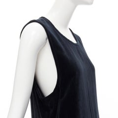 vintage COMME DES GARCONS 1980's black velvet asymmetric dropped armhole dress S