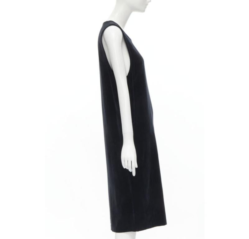 vintage COMME DES GARCONS 1980's black velvet asymmetric dropped armhole dress S In Excellent Condition For Sale In Hong Kong, NT
