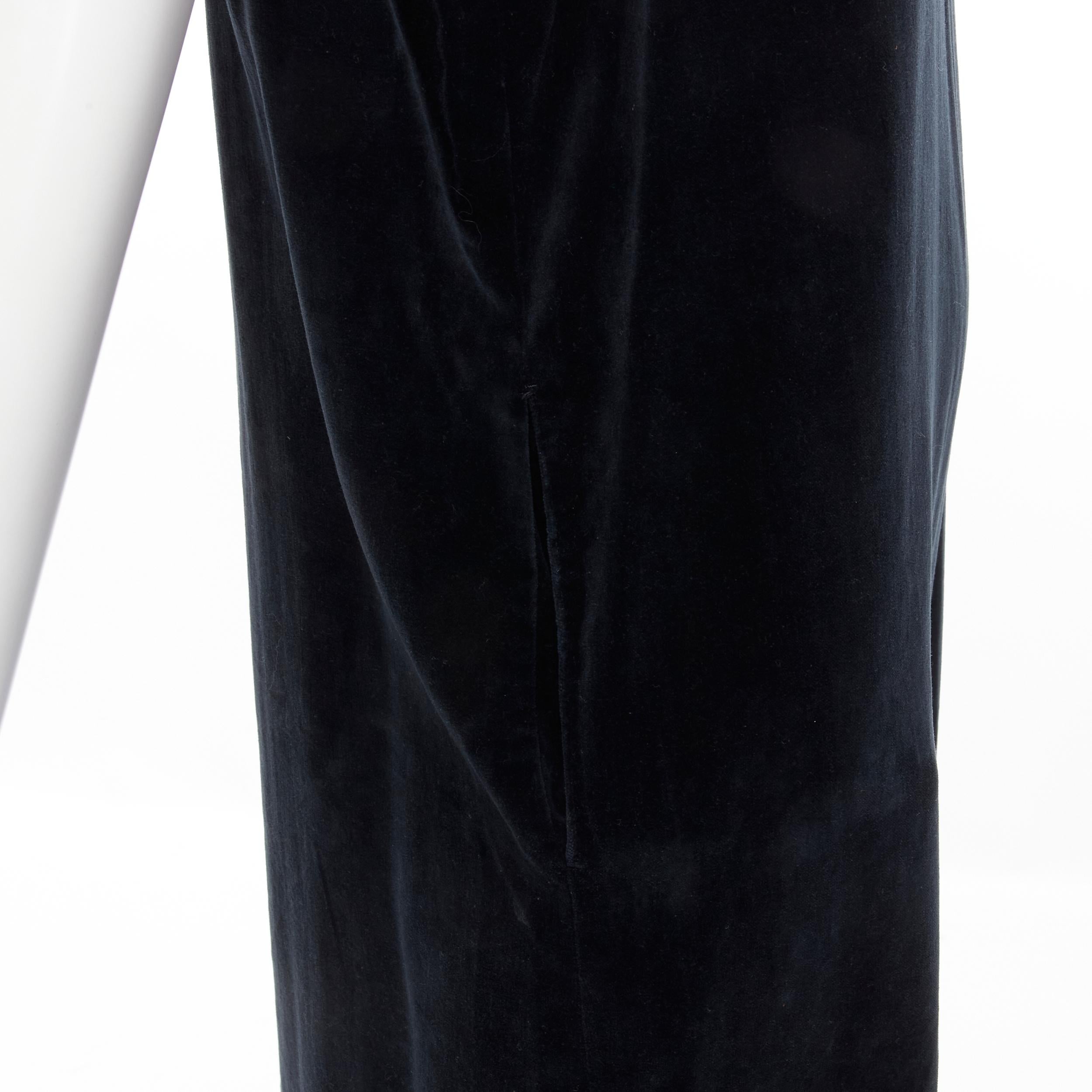 vintage COMME DES GARCONS 1980's black velvet asymmetric dropped armhole dress S For Sale 3