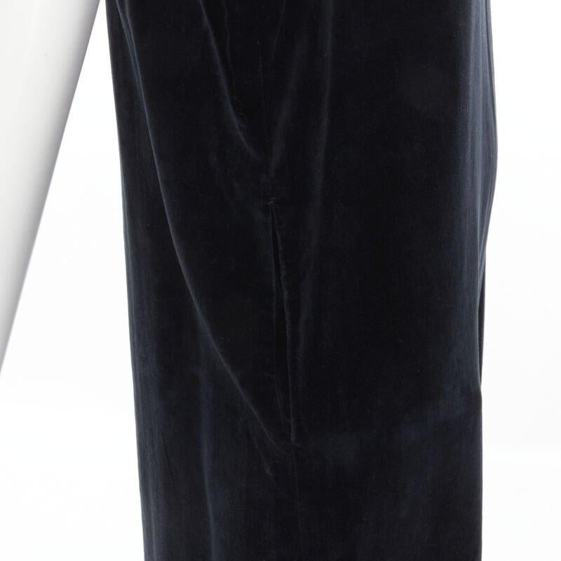 vintage COMME DES GARCONS 1980's black velvet asymmetric dropped armhole dress S For Sale 3
