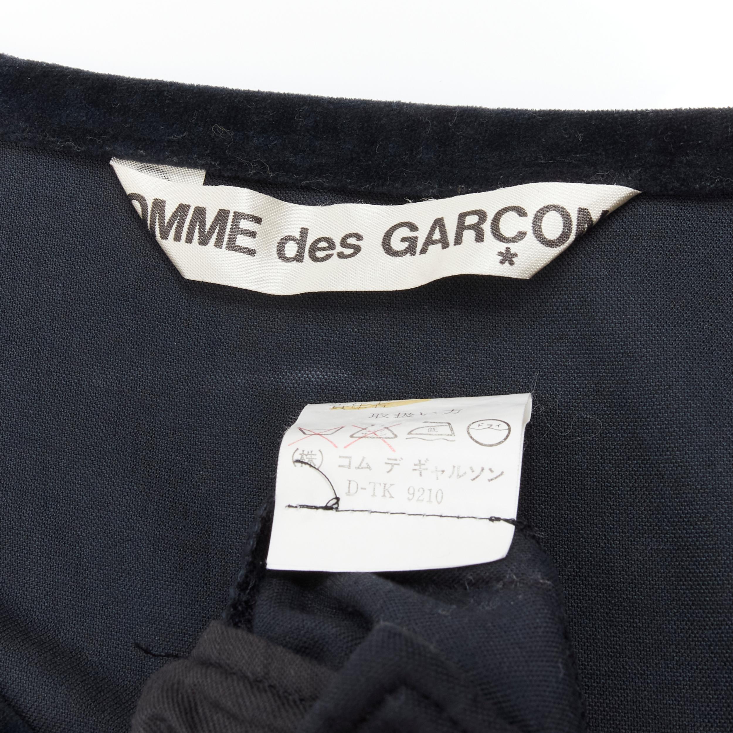 vintage COMME DES GARCONS 1980's black velvet asymmetric dropped armhole dress S For Sale 4