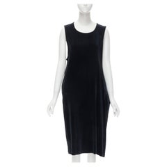 Asymmetrisches Vintage COMME DES GARCONS Kleid aus schwarzem Samt, 1980er Jahre, S