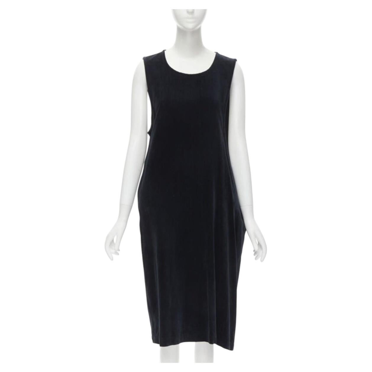 COMME DES GARCONS - Robe asymétrique vintage en velours noir avec trou de serrure, années 1980