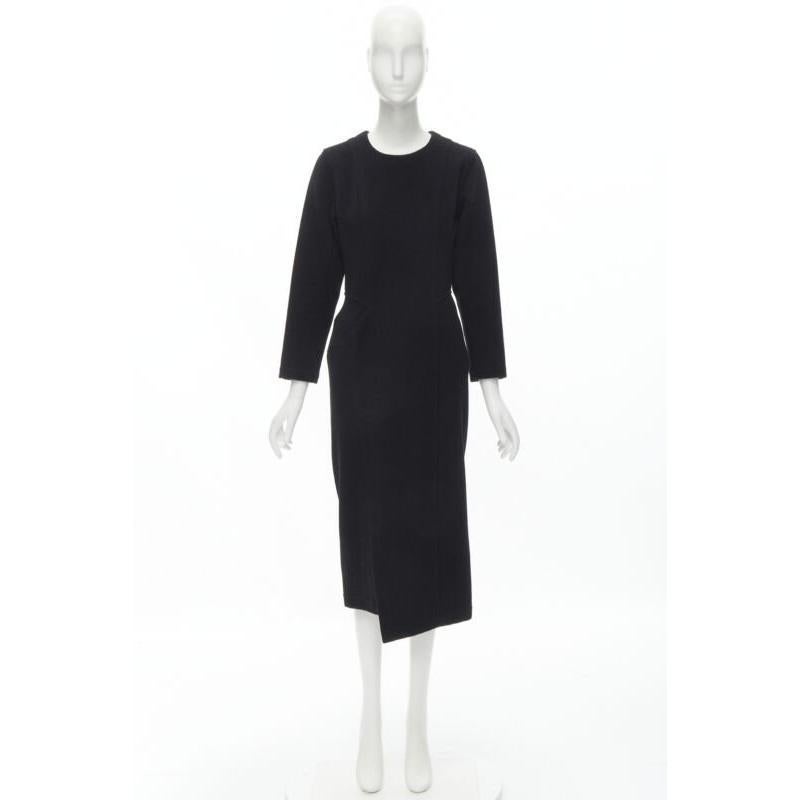 COMME DES GARCONS vintage anni '80, tubino asimmetrico in lana nera con pannelli M. in vendita 6
