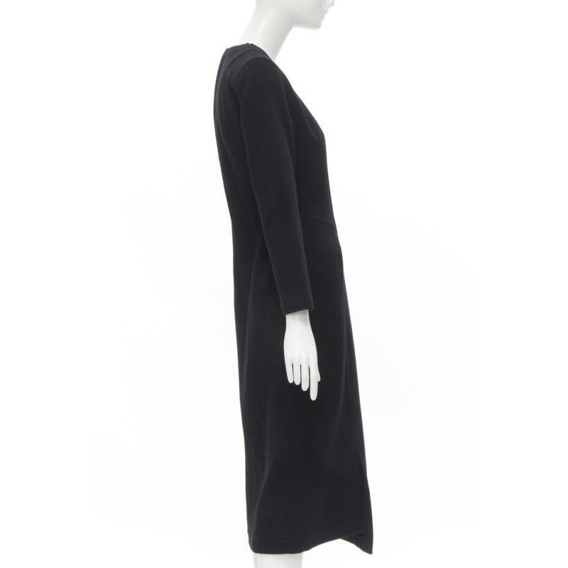 COMME DES GARCONS vintage anni '80, tubino asimmetrico in lana nera con pannelli M. In condizioni ottime in vendita a Hong Kong, NT
