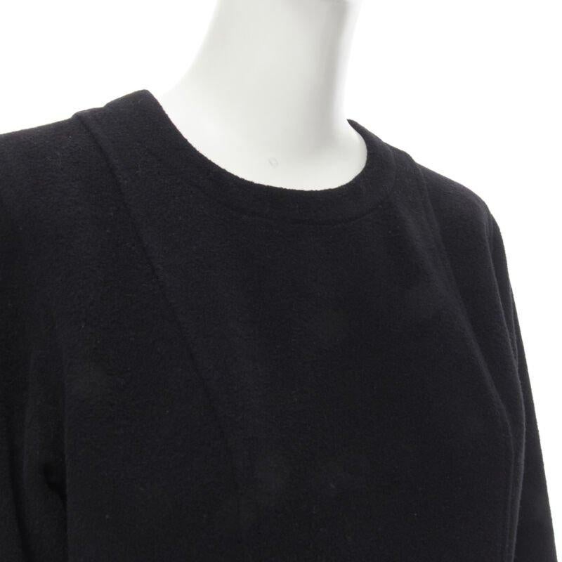 COMME DES GARCONS vintage anni '80, tubino asimmetrico in lana nera con pannelli M. in vendita 2