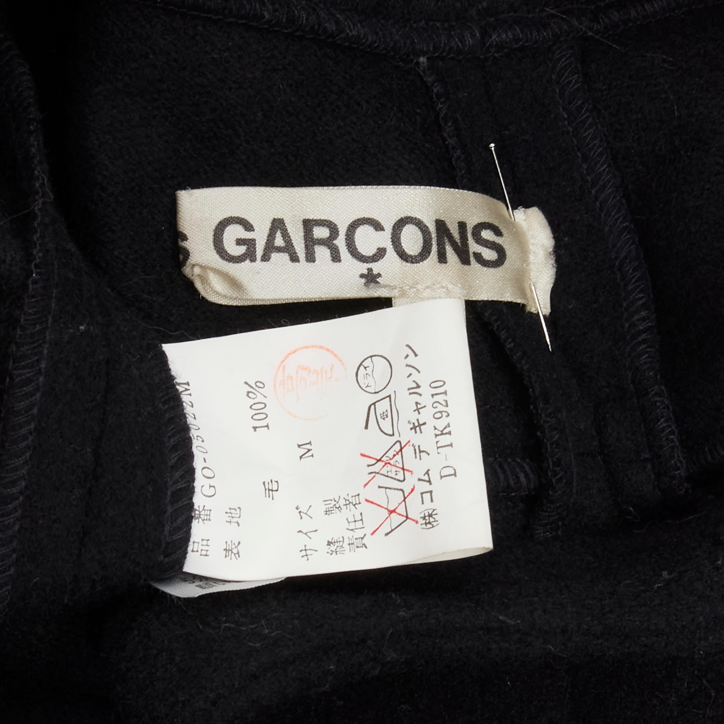 vintage COMME DES GARCONS 1980s black wool asymmetric panelled waist seam sheath For Sale 3