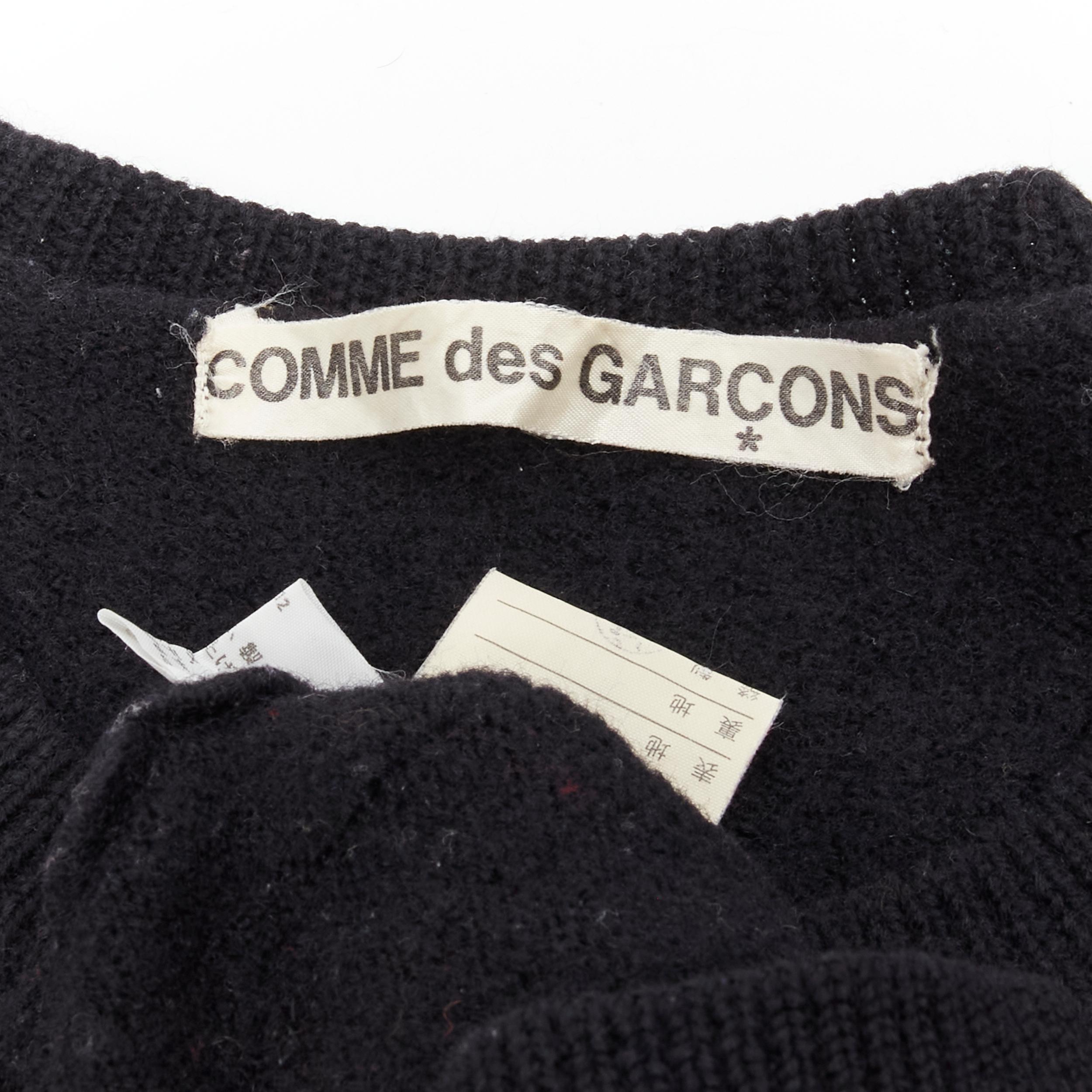 COMME DES GARCONS Pull vintage en laine bouillie et froncée avec patchwork de bulles, années 1980 en vente 3