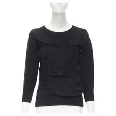 maglione vintage COMME DES GARCONS anni '80 in lana cotta con patchwork a bolle e rattrappito