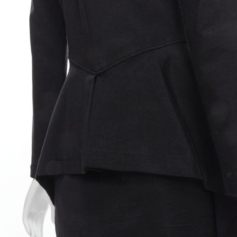 vintage COMME DES GARCONS 1980's mock neck asymmetric peplum midi dress M For Sale 4