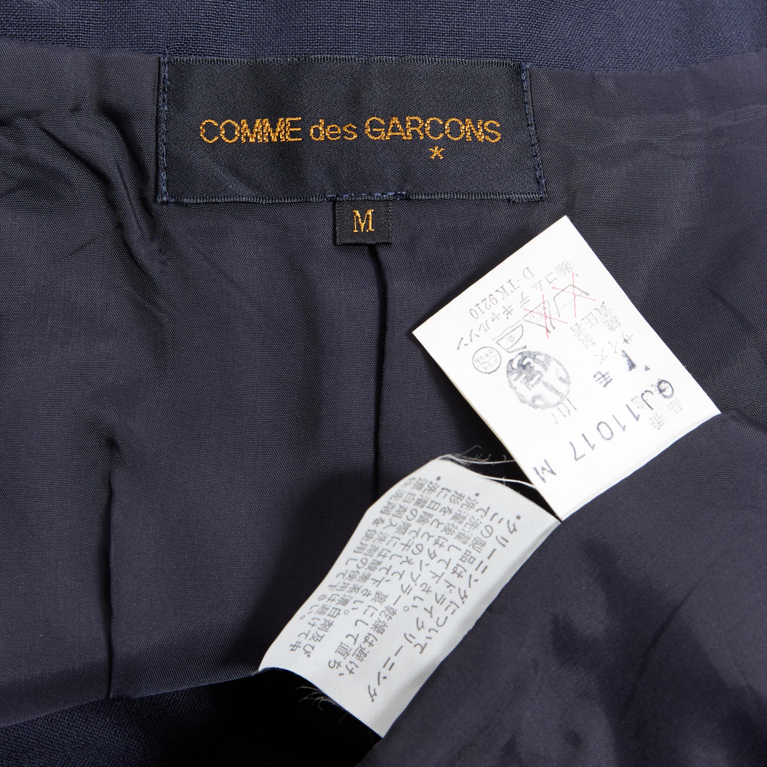 vintage COMME DES GARCONS 1987 Runway navy square neck cape back tunic vest M 2