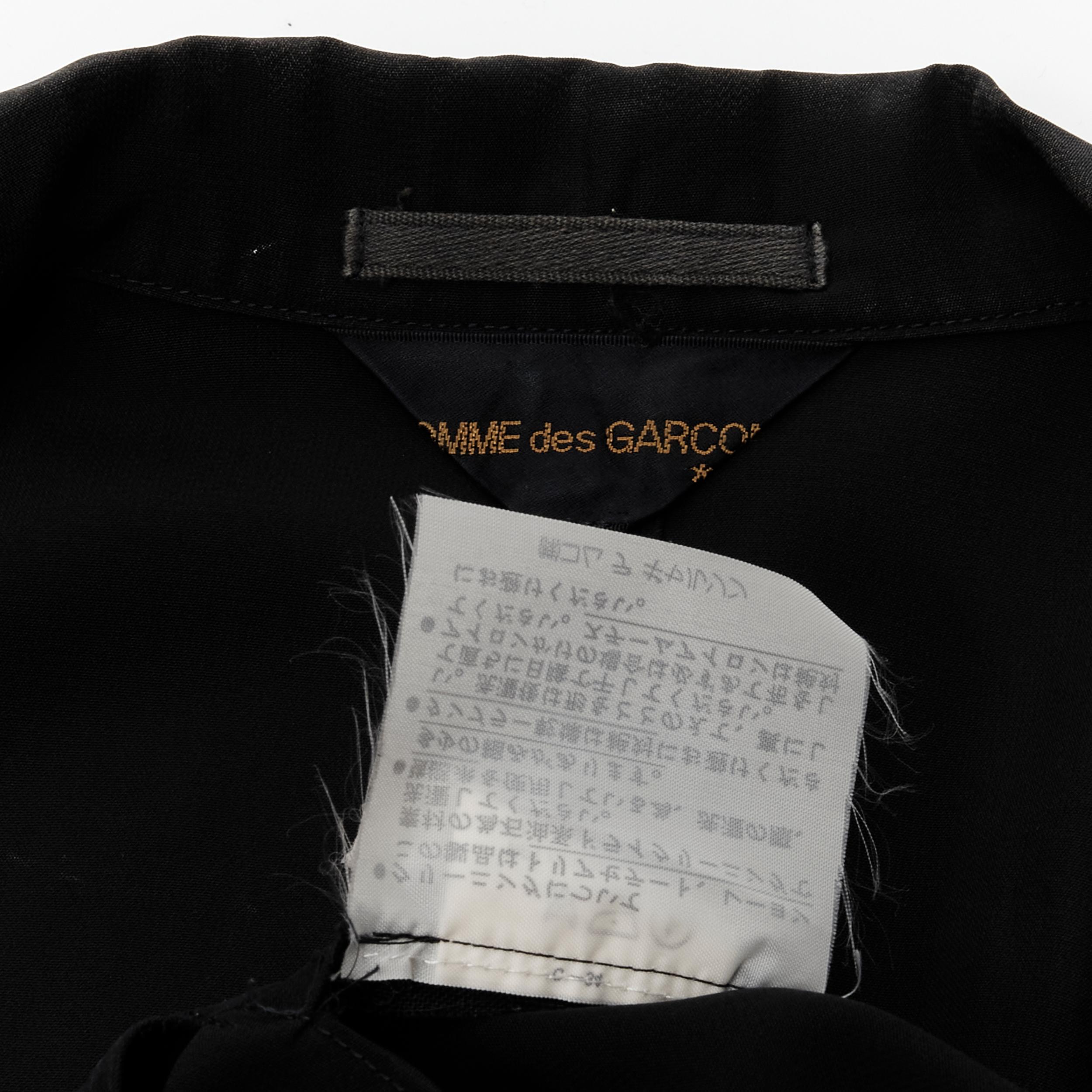 vintage COMME DES GARCONS 1988 black chinese knot semi detached hem blazer S For Sale 7