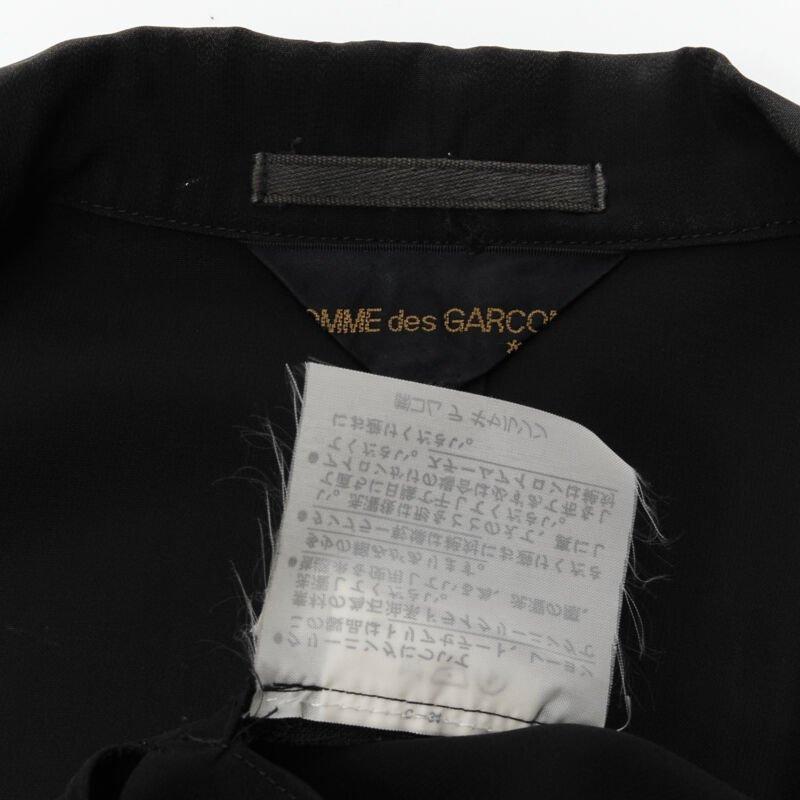 Vintage COMME DES GARCONS 1988 Schwarzer chinesischer Blazer mit halbem abnehmbarem Saum S im Angebot 8
