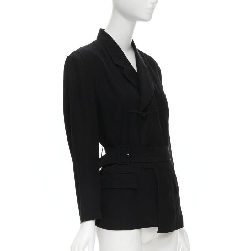 Vintage COMME DES GARCONS 1988 Schwarzer chinesischer Blazer mit halbem abnehmbarem Saum S im Zustand „Gut“ im Angebot in Hong Kong, NT
