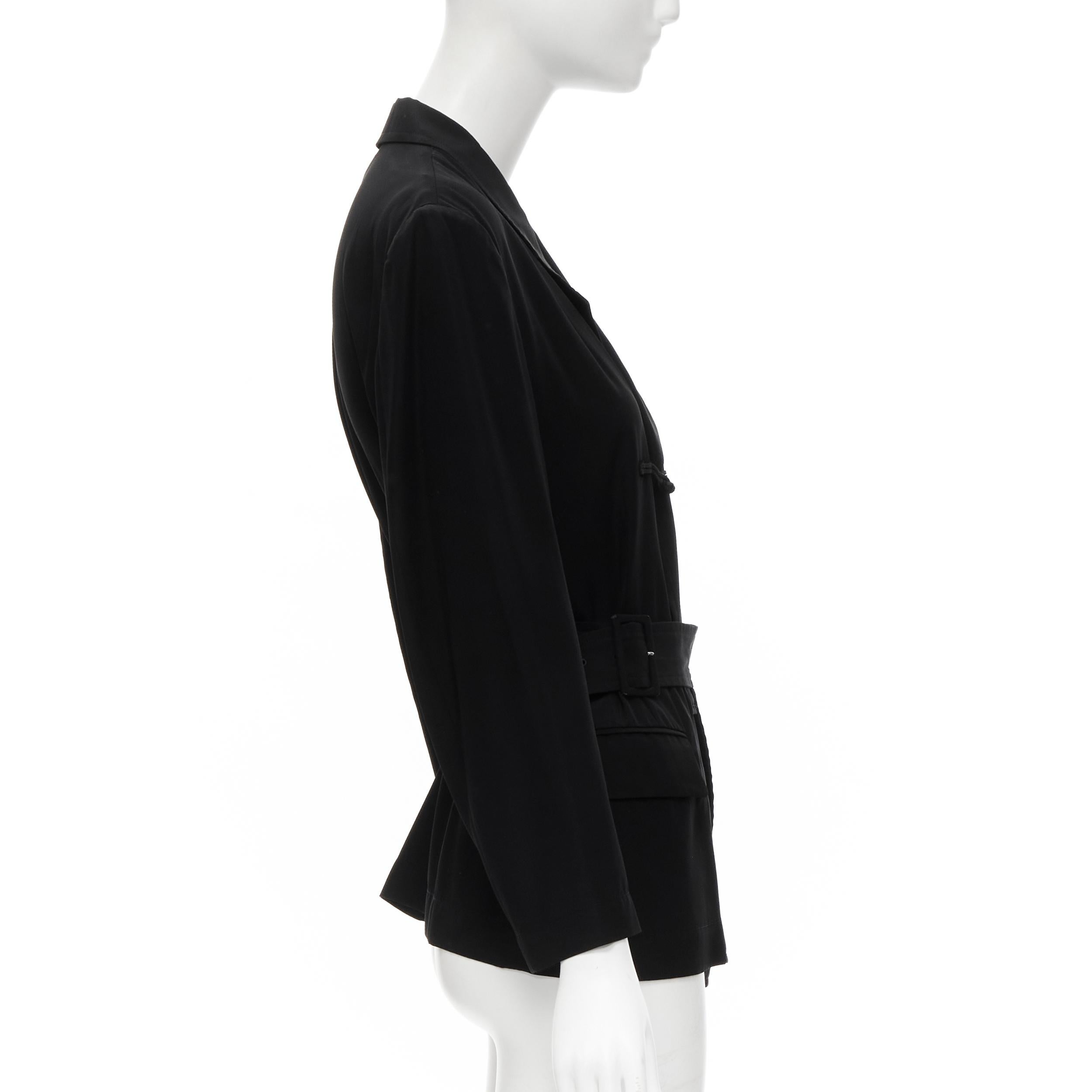 vintage COMME DES GARCONS 1988 black chinese knot semi detached hem blazer S In Good Condition For Sale In Hong Kong, NT