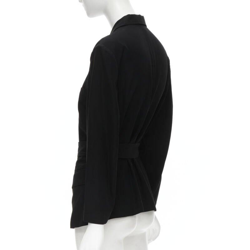 Vintage COMME DES GARCONS 1988 Schwarzer chinesischer Blazer mit halbem abnehmbarem Saum S im Angebot 2