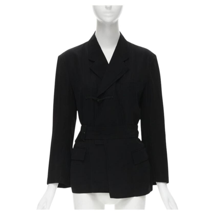 Pre-owned Comme Des Garçons Vintage Comme Des Garcons 1988 Black Chinese Knot Semi Detached Hem Blazer S