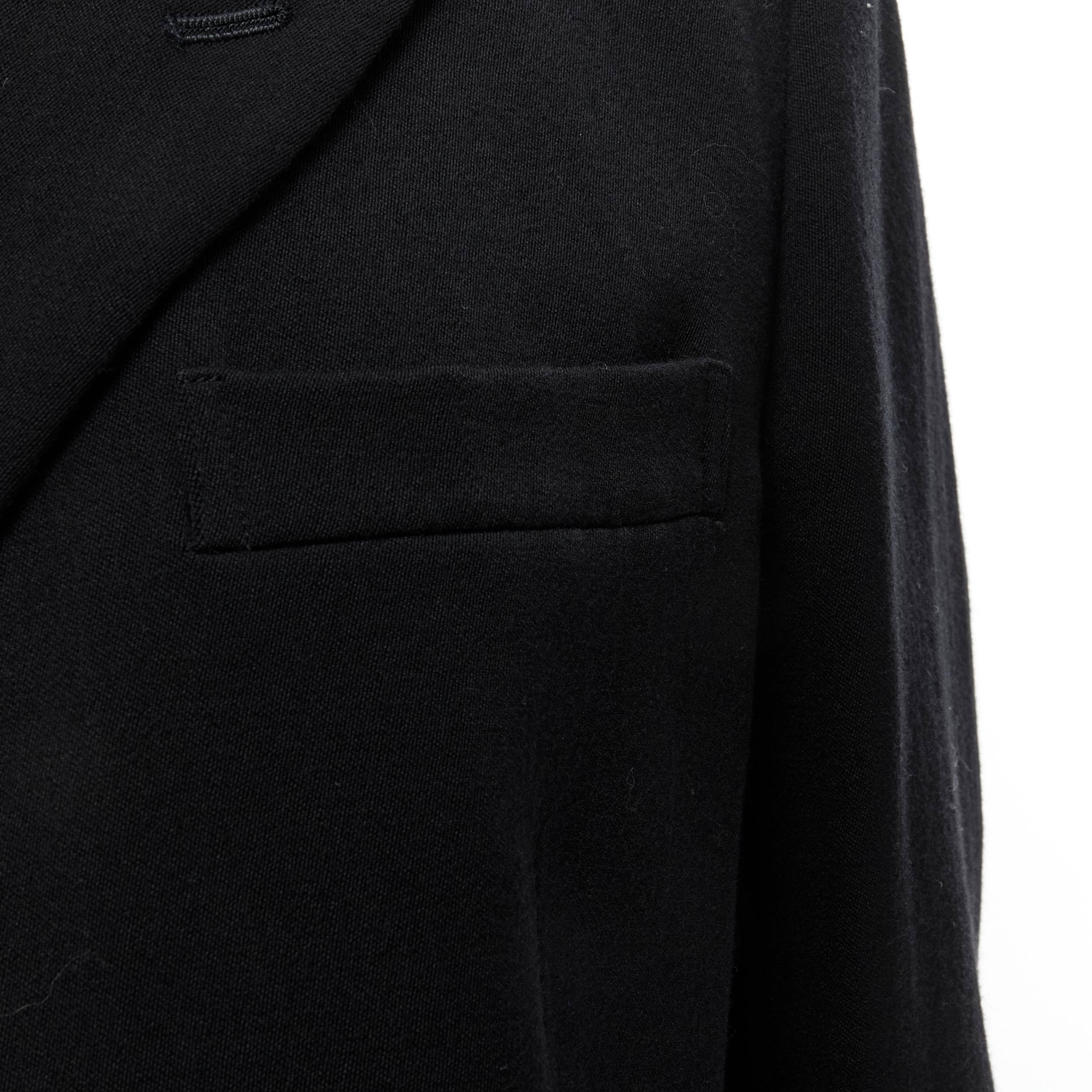 vintage COMME DES GARCONS 1988 black wool plunge neck pullover blazer jacket S For Sale 6