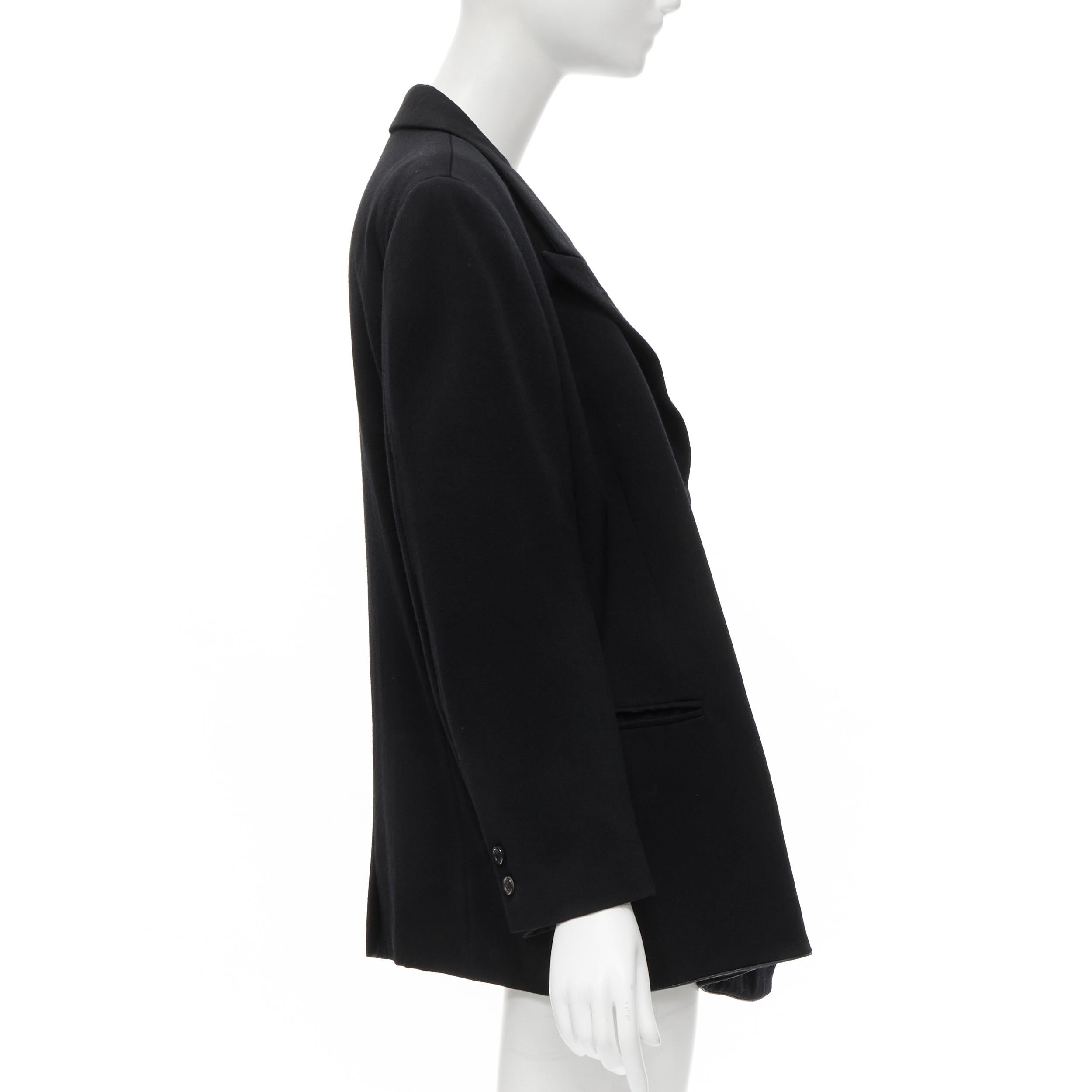 COMME DES GARCONS - Veste blazer à col plongeant en laine noire, vintage, 1988 Excellent état - En vente à Hong Kong, NT