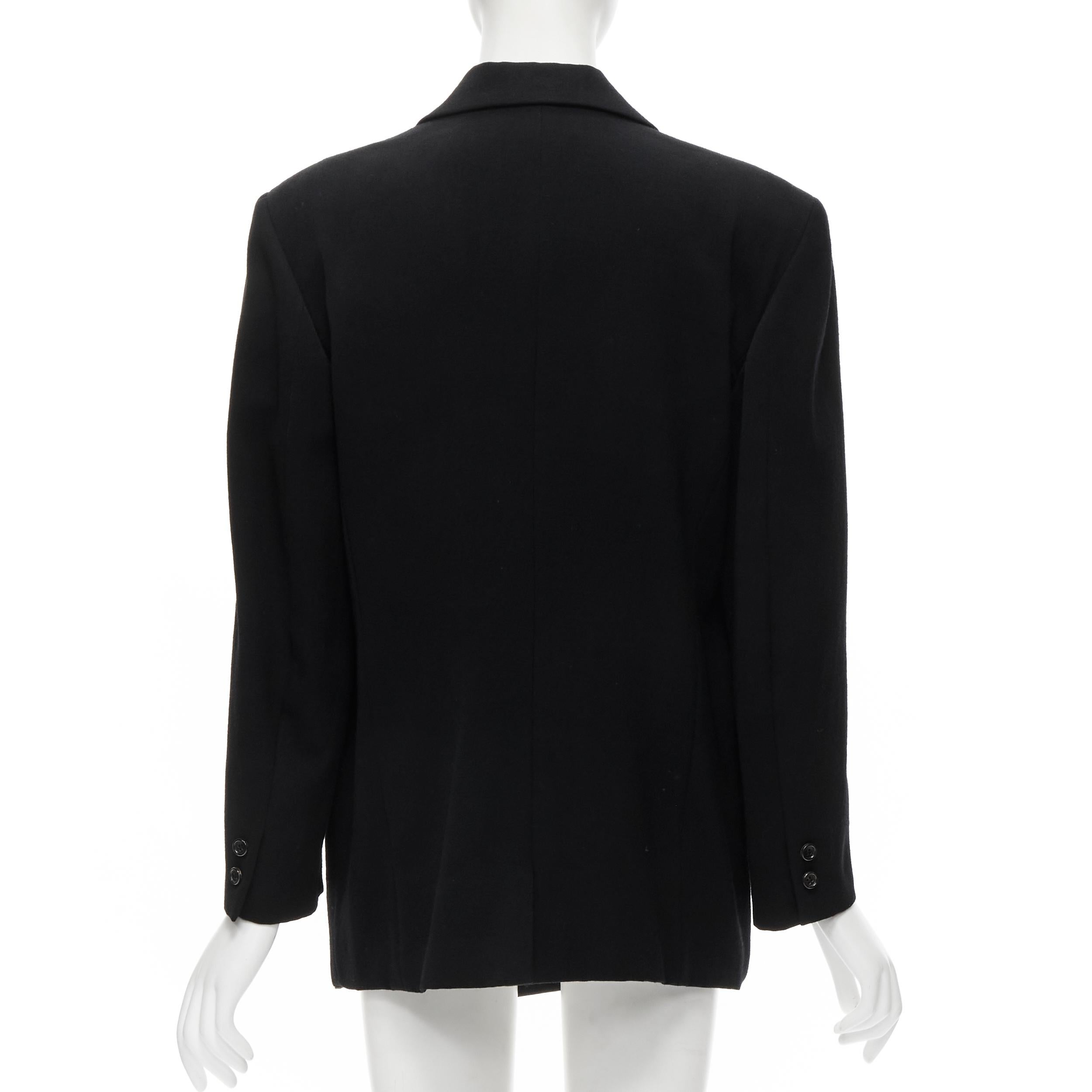 COMME DES GARCONS - Veste blazer à col plongeant en laine noire, vintage, 1988 Pour femmes en vente