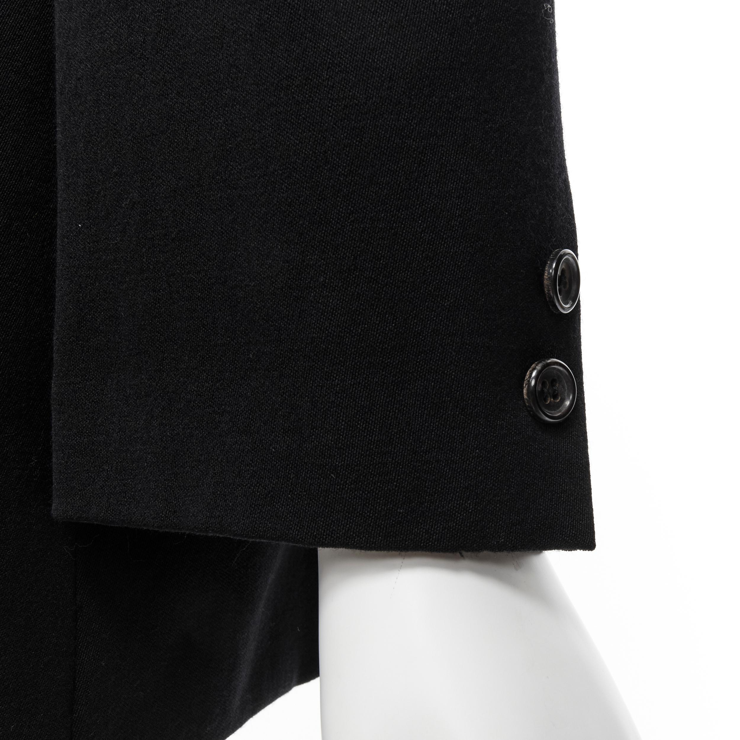 COMME DES GARCONS - Veste blazer à col plongeant en laine noire, vintage, 1988 en vente 3
