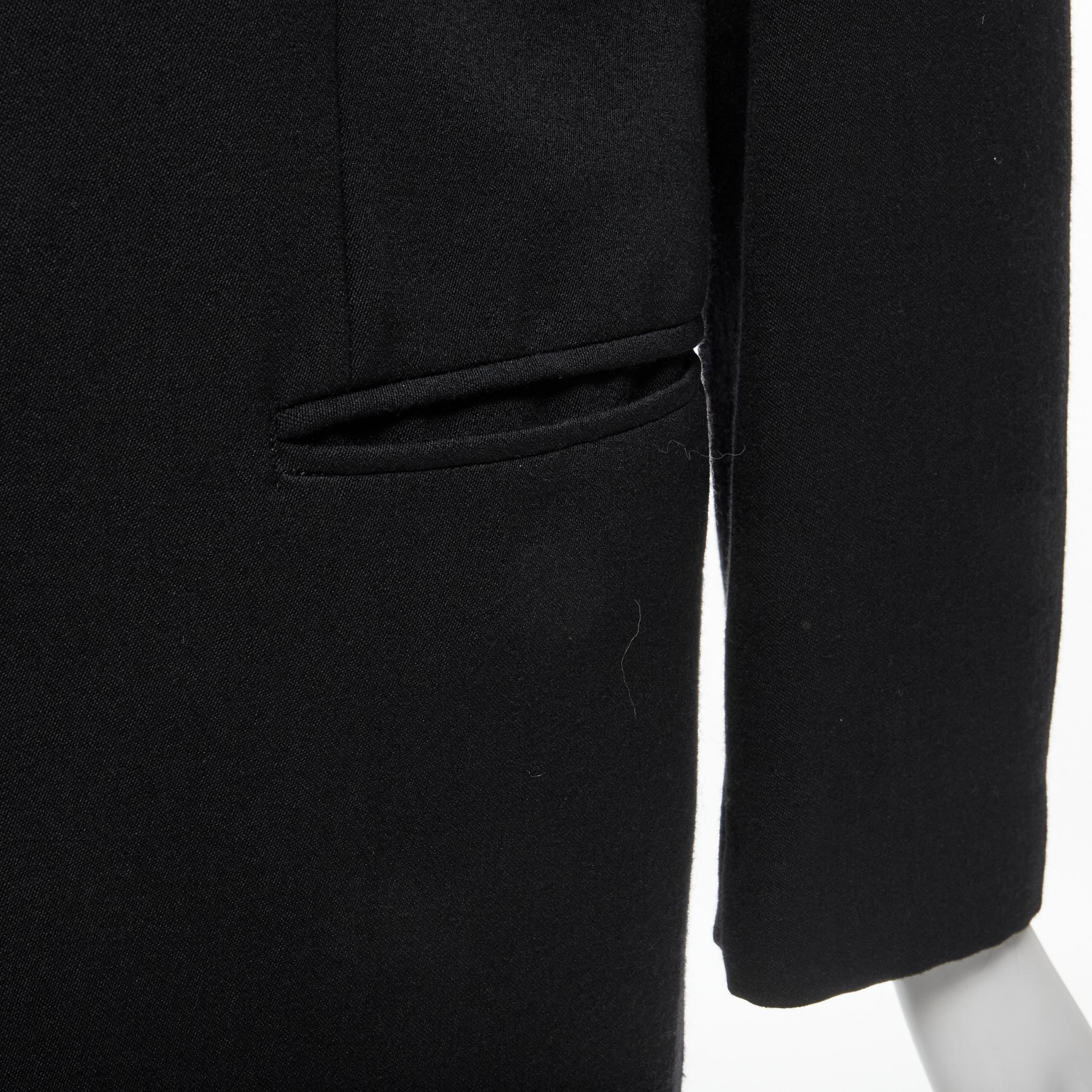 vintage COMME DES GARCONS 1988 black wool plunge neck pullover blazer jacket S For Sale 4