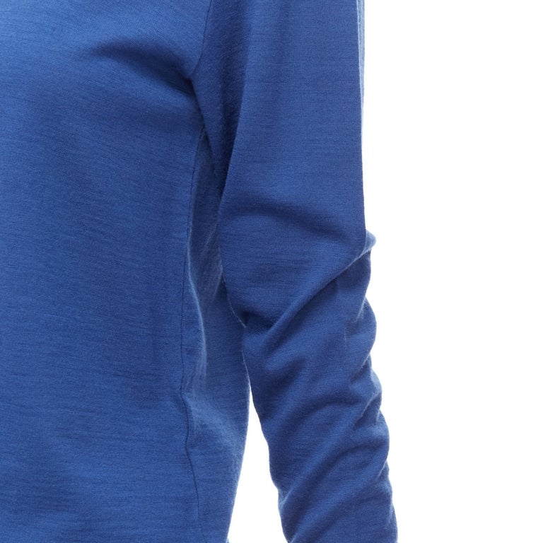 vintage COMME DES GARCONS 1988 cobalt blue wool attached glove tshirt