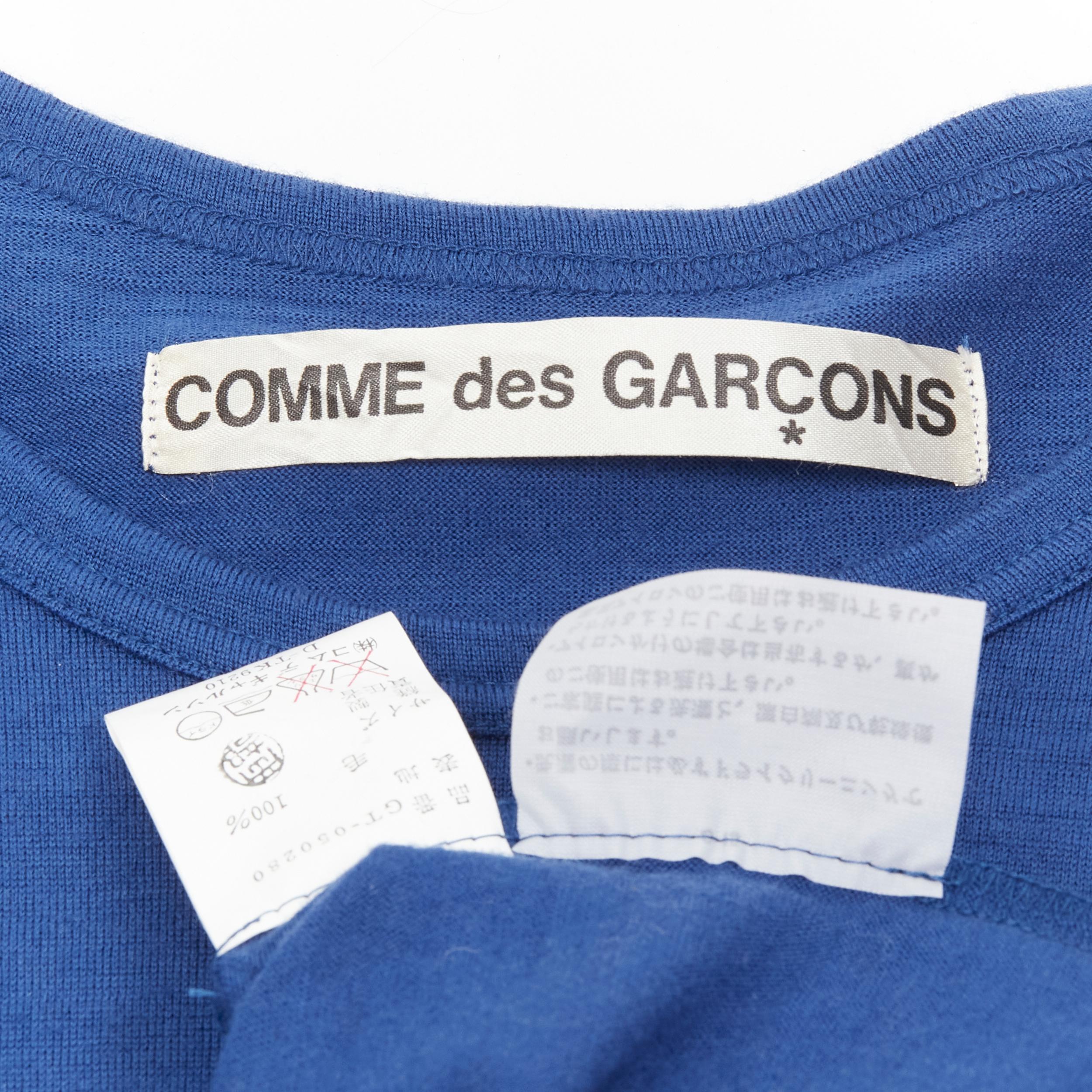 vintage COMME DES GARCONS 1988 cobalt blue wool attached glove t-shirt top M 3